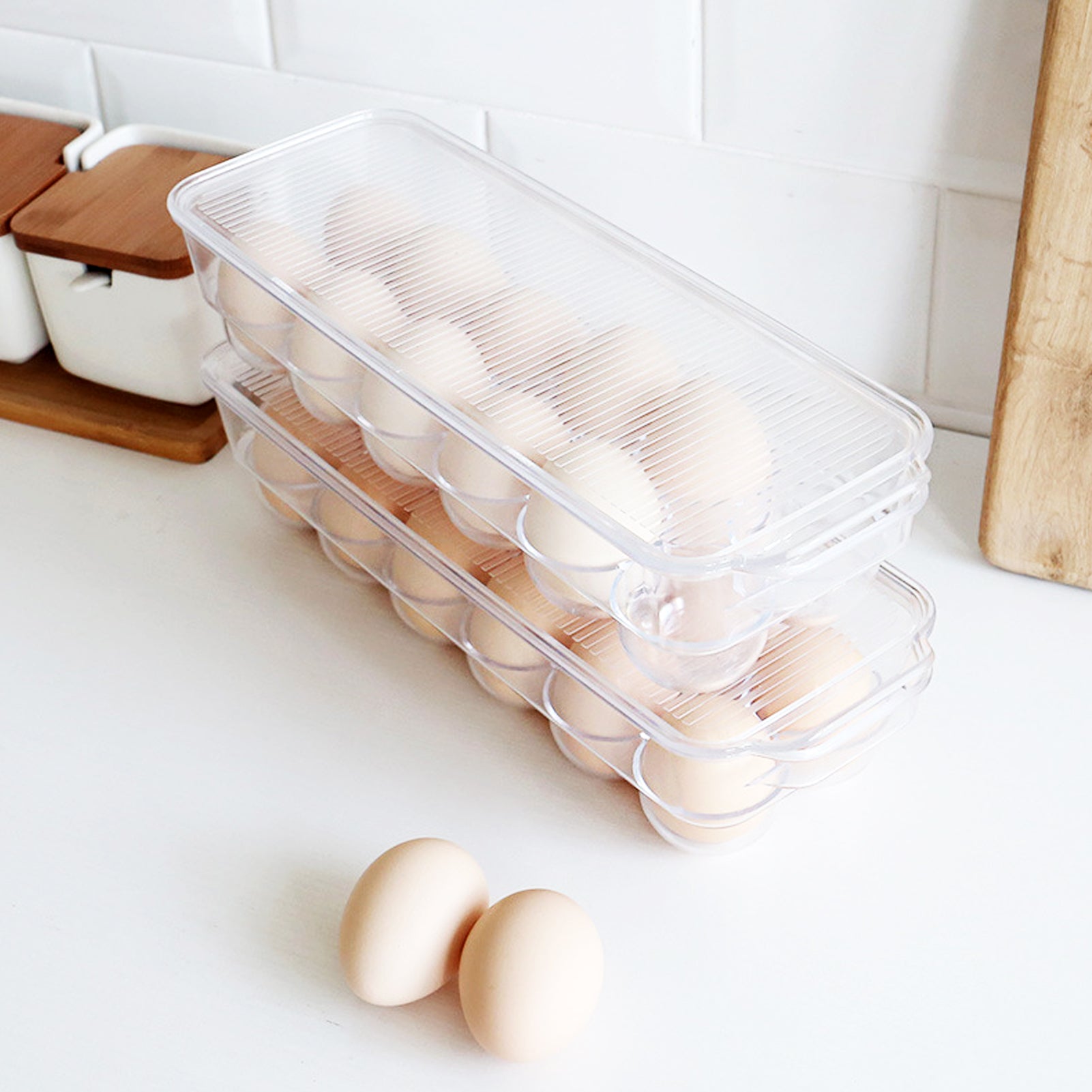4pcs 12 Grids Egg Holder Trays Creative Plastic Egg Shelf Case Organizer  Refrigerator Egg Racks Container Random Color - AliExpress