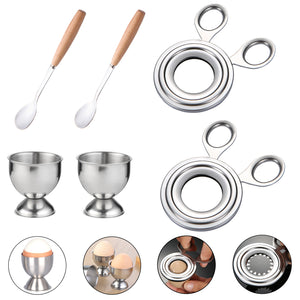 Open image in slideshow, JAMOR Complete Soft Boiled Egg Tool Set Easy Eggs Opener Egg cutter Eggshell Cutter Egg opener Premium Quality Egg Accessories
