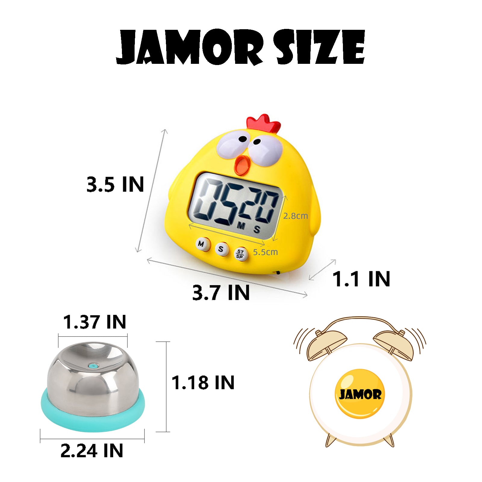 JAMOR 2 Pieces of Chicken Timer Set, Big Digital Loud Alarm, Magnetic –  JAMOR Official Store