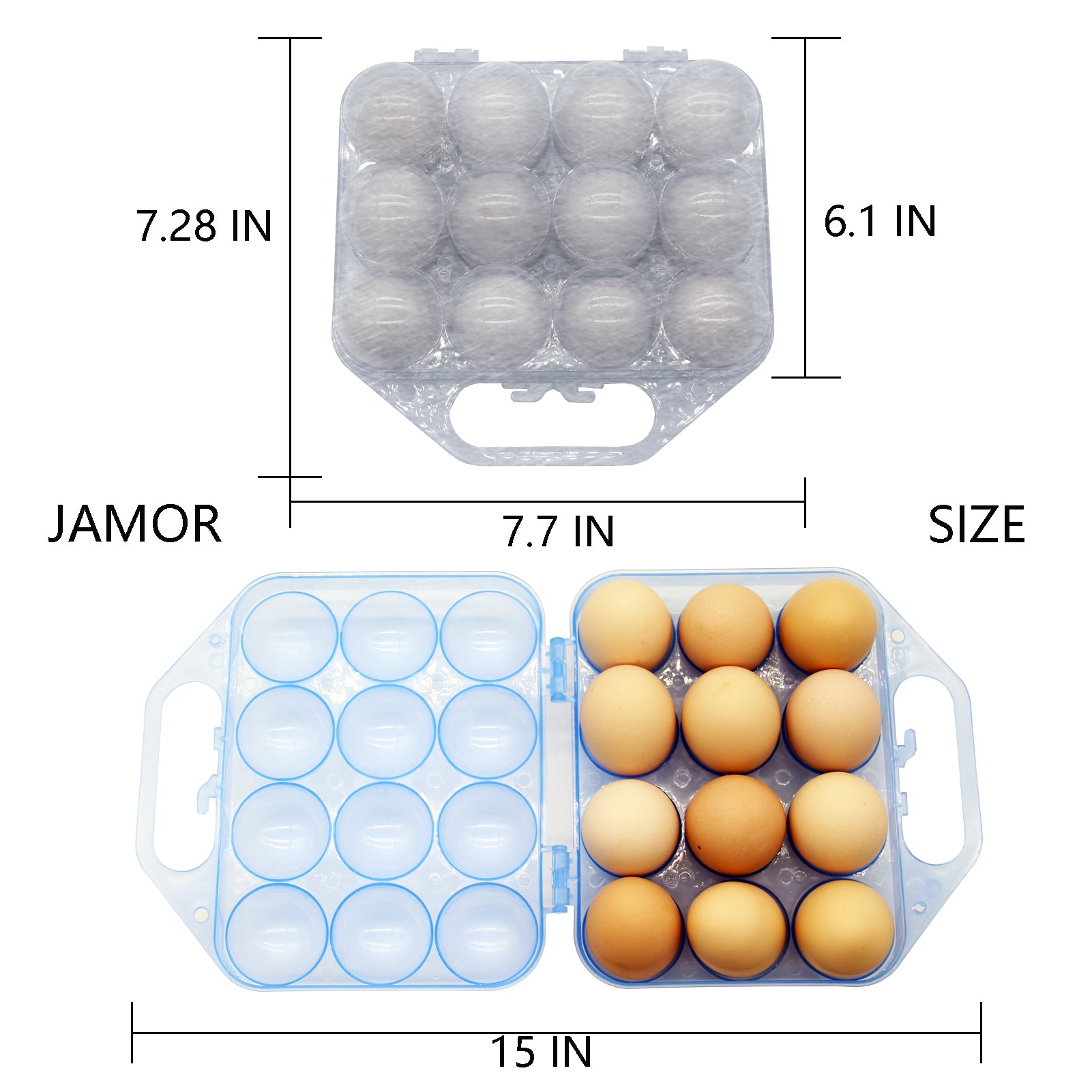 JAMOR 12 Grid Egg Storage Box Portable Egg Box, Egg Bag, Egg Basket, Shockproof Egg Box Necessary For Camping And Picnic, Portable Egg Storage Box