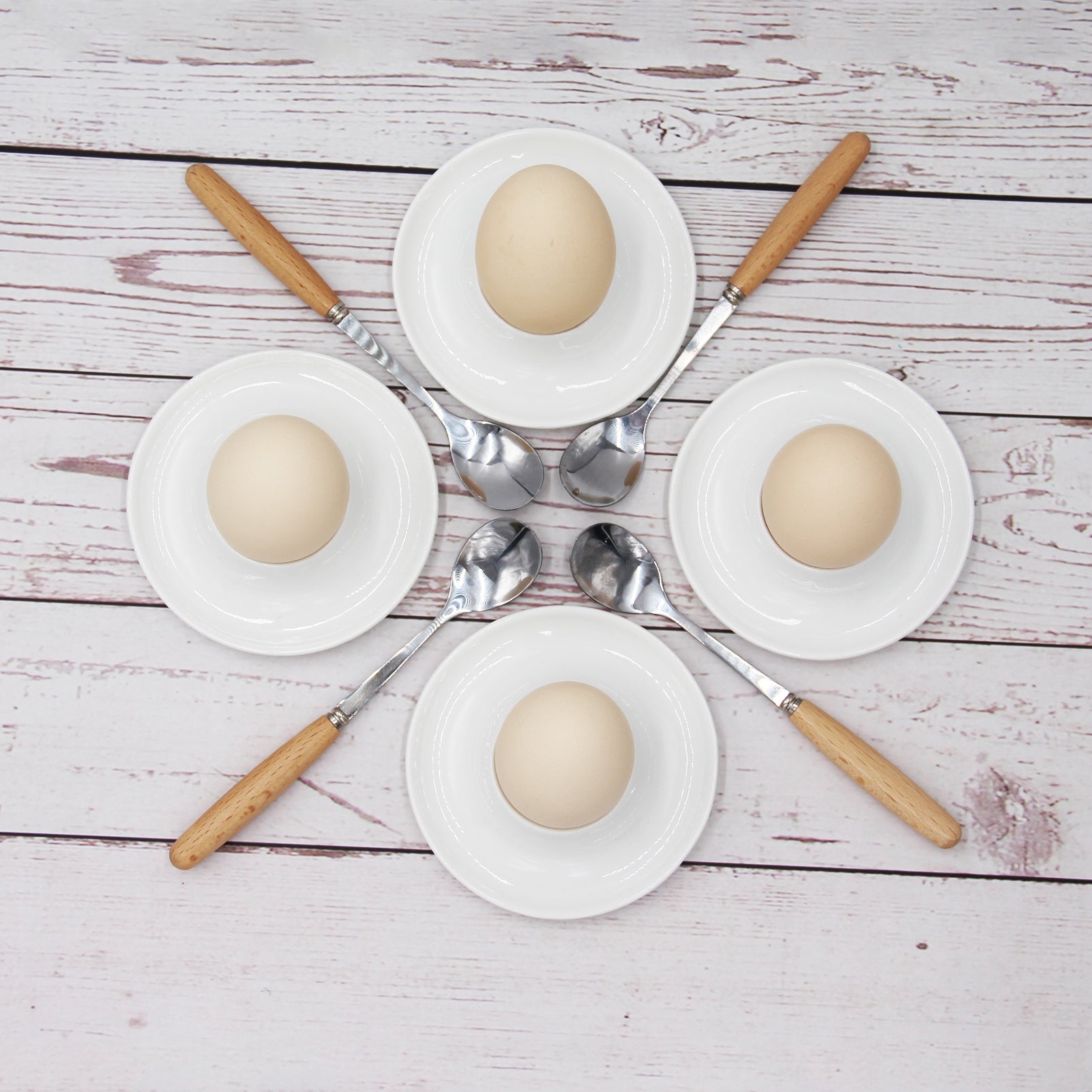 JAMOR Round Egg Ceramic Egg Cup White Ceramic Egg Rack Set Egg Tray Egg Cup Holder, Used For Hard And Soft Boiled Eggs Ceramic Egg Rack