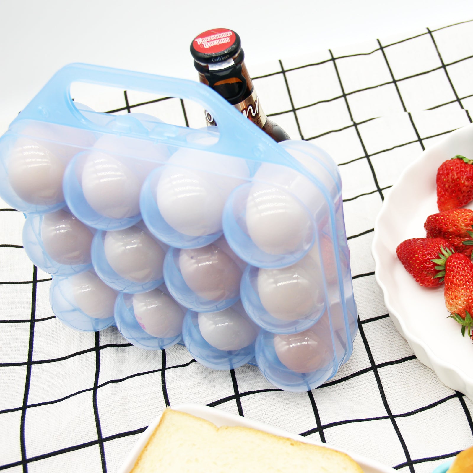 Tohuu Silicone Egg Organizer 9 Grids Shockproof Portable Egg